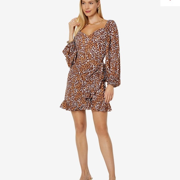 HP NWT Lilly Pulitzer Lila Long Sleeve Dress Leopard - Picture 5 of 7